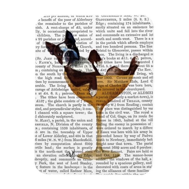 Imán Boston Terrier en cóctel Glass 2 (Vertical)