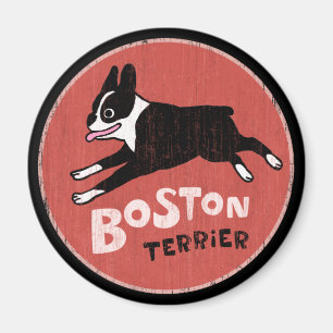 Imán Boston Terrier Estilo Retro Cool