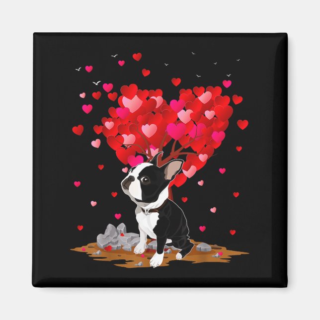 Imán Boston Terrier Lover Heart Shape Boston Terrier Va (Frente)