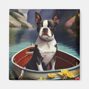 Imán Boston Terrier on a Paddle: A Scenic Adventure
