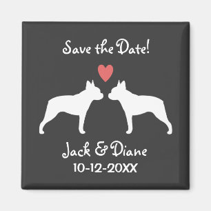Imán Boston Terriers Boda Save the Date