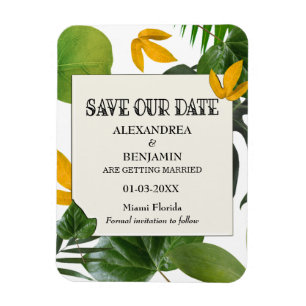 Imán Botánica Save The Date Tropical Palms