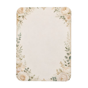 Imán Botánico Elegante en Papel Vintage Hecho a Mano