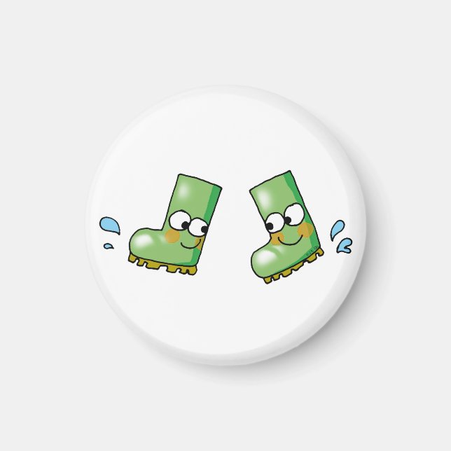 Imán botas de lluvia adorables (Frente)