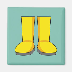 Imán Botas de lluvia amarillas de goma