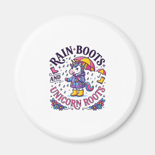 Imán Botas de lluvia de unicornio y camiseta comercial 