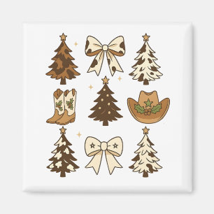 Imán Botas de vaquero de Navidad Western Santa Navidad