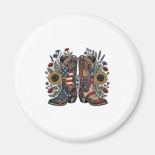 Imán Botas de vaquero patrióticas Camisa floral de gira