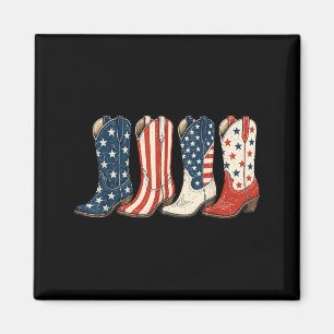 Imán Botas de vaquero patrióticas del 4 de julio Wester