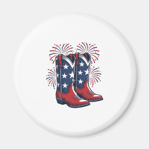 Imán Botas de vaquero patrióticas Diseño de camisa occi