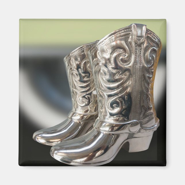 Imán Botas vaqueras de plata (Frente)