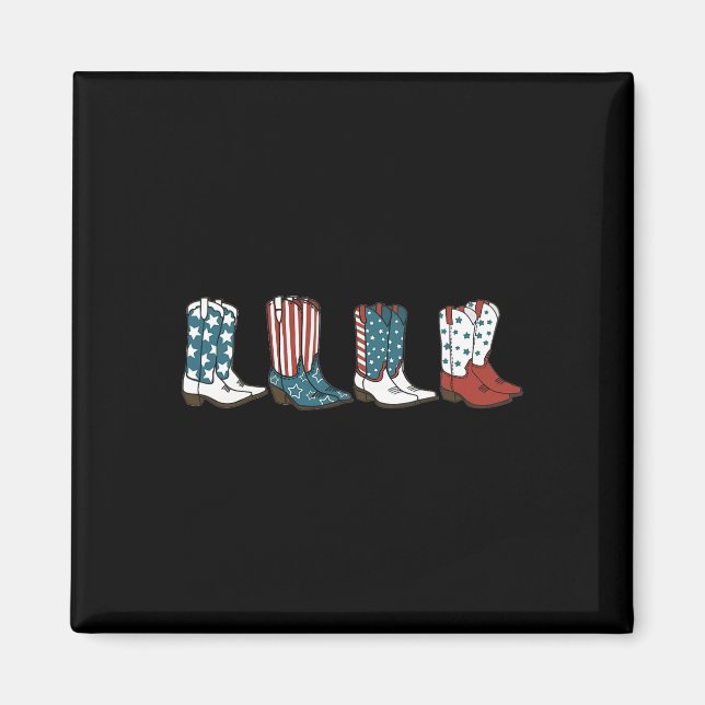 Imán Botas vaqueras del cuatro de julio (Frente)