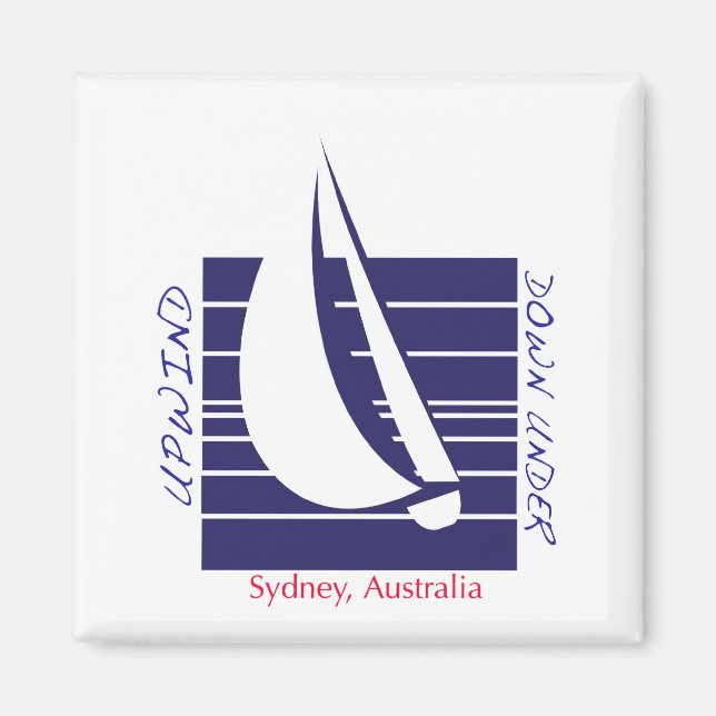 Imán Bote Blue Square_UpDownSydney (Frente)