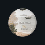 Imán Bote de vela Flores Boda en la playa<br><div class="desc">Playa de las Flores de Navegación</div>