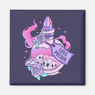Imán Botella de Poción de Amor Cute Rosa Halloween Poti
