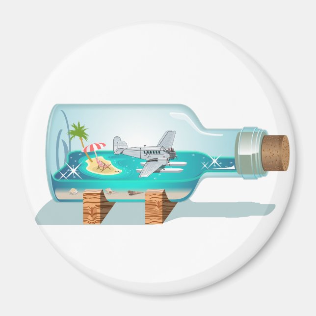 Imán Botella de recuerdo personalizado (Frente)