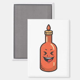 Imán Botella de Salsa Picante de Dibujos Animados Adora