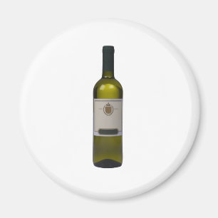 Imán Botella de vino de calidad con la etiqueta en
