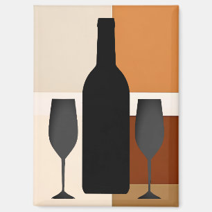 Imán Botella de vino y dos avispas