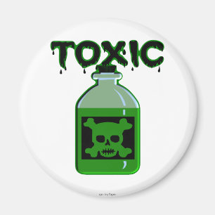 Imán Botella verde tóxica del cráneo y del veneno de