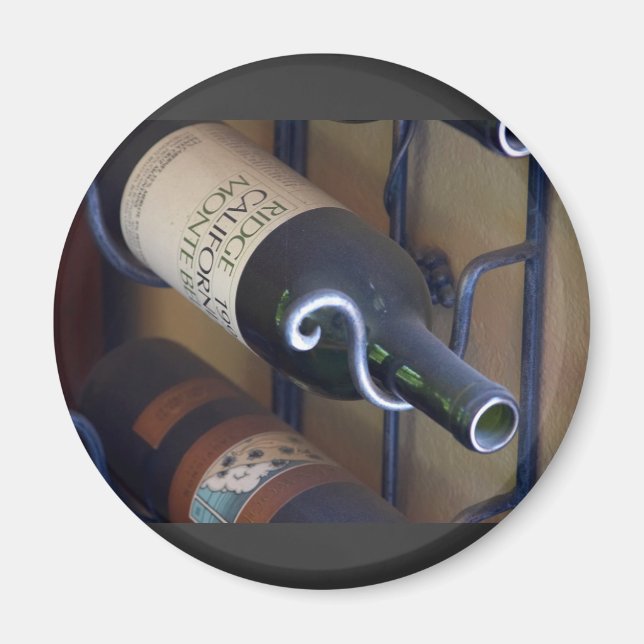 Imán Botellas De Vino En Una Bandeja (Frente)