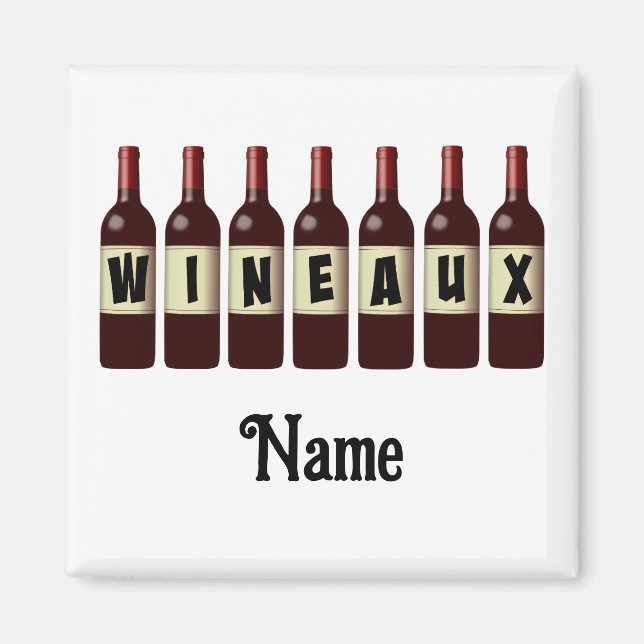 Imán Botellas de vino rojo Wineaux alineadas a medida (Frente)