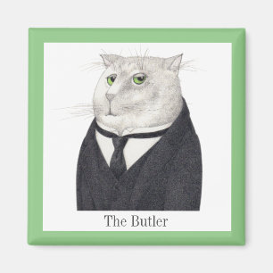 Imán BOTLER CAT Square Magnet + Texto