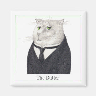 Imán BOTLER CAT Square Magnet + Texto II
