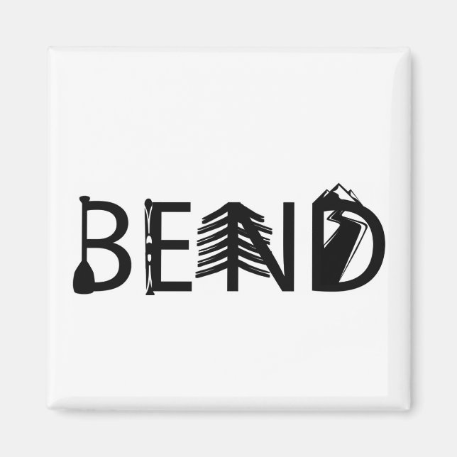 Imán botón Bend Oregon Activity Letters (Letras de acti (Frente)