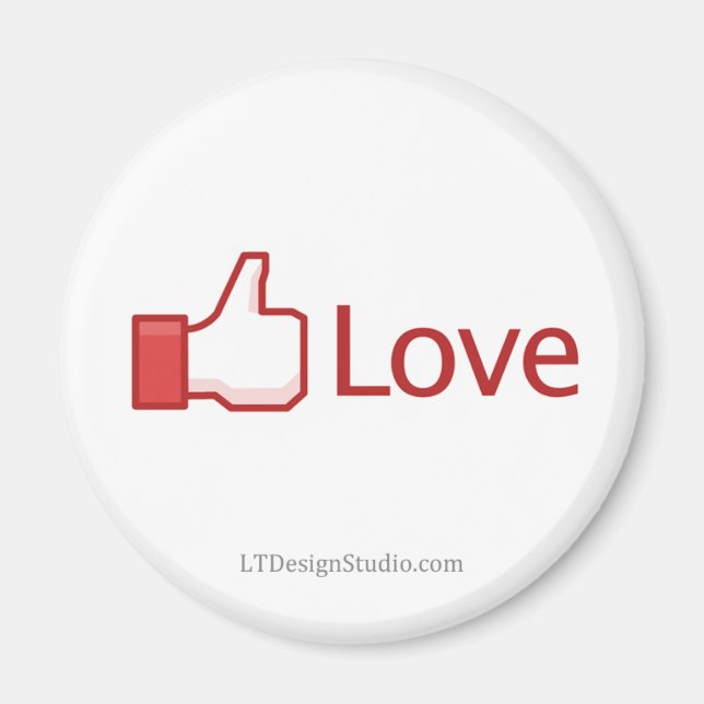 Imán botón de amor de Facebook - Magnet (Frente)