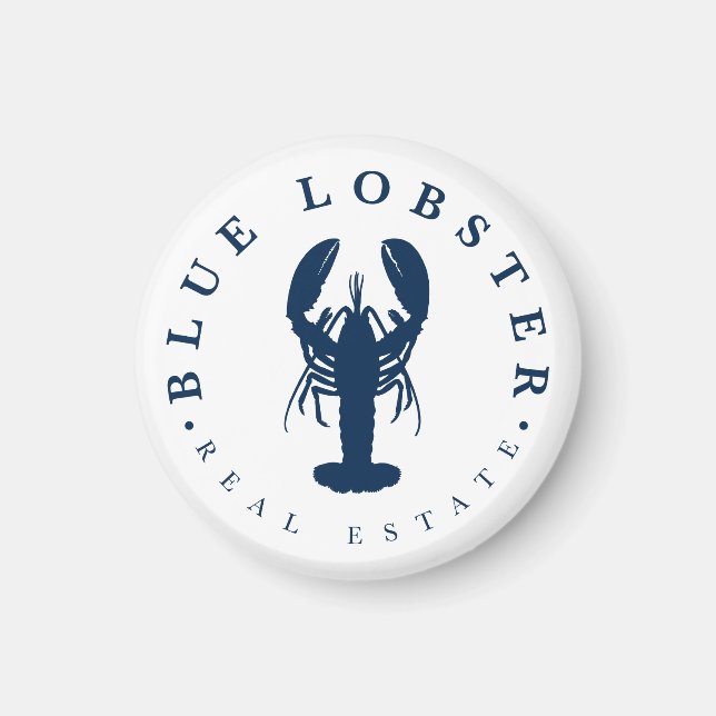 Imán Botón de Blue Lobster Inmobiliaria (Frente)