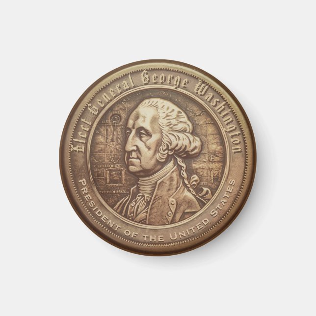Imán Botón de campaña de George Washington (Frente)