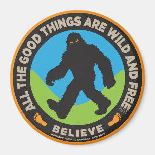 Imán Botón de color de Bigfoot