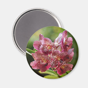 Imán Botón de grupo de orquídeas Vanda Tropical