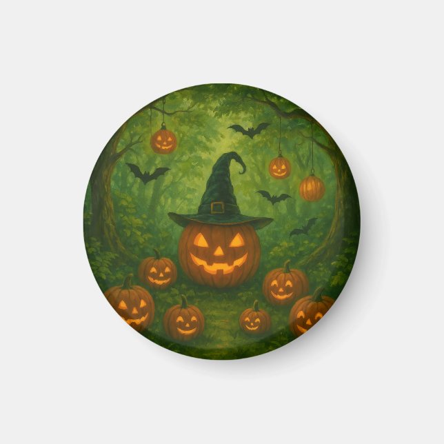 Imán Botón de Halloween que coincide con la naturaleza (Frente)
