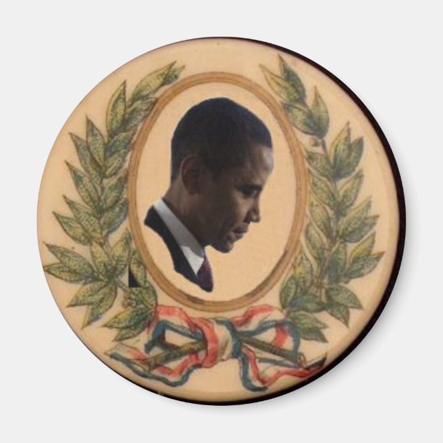 Imán Botón de los Laureles de la Victoria de Obama (Frente)