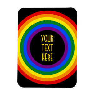 Imán BOTÓN DE MARCA DE RAINBOW + tu signo o texto