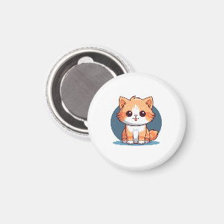 Imán Botón de Pin de Gato Naranja Adorable