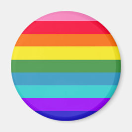 Imán Botón de redondeo de franjas de arco iris