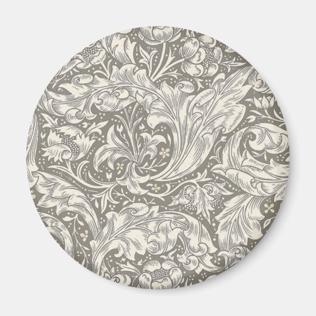 Imán Botón de soltero de damasco antiguo William Morris (Frente)
