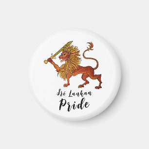 Imán Botón del león de la bandera de Sri Lanka