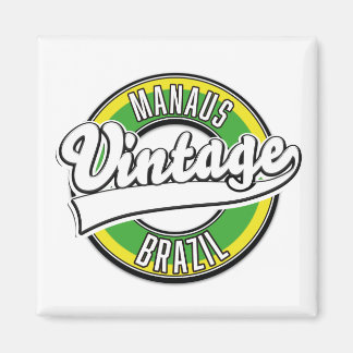 Imán Botón del logo de Manaus Brasil