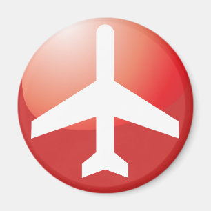 Imán Botón fácil rojo del avión