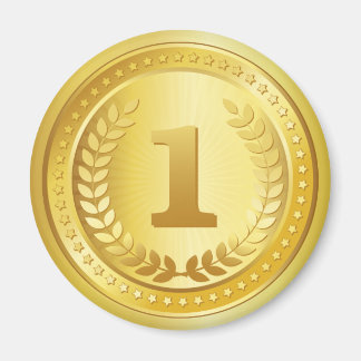 Imán Botón ganador de la primera medalla de oro