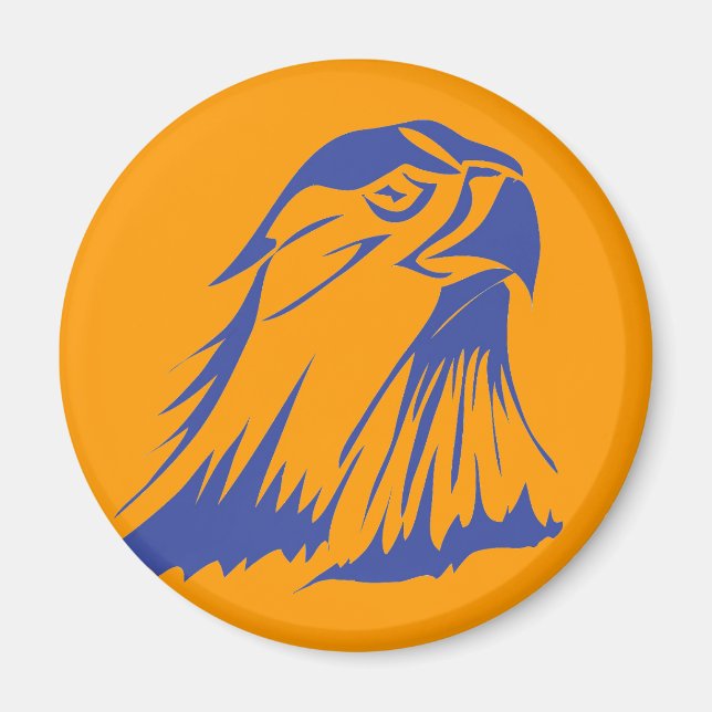 Imán botón Halcón azul (Frente)
