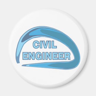 Imán botón Ingeniero Civil Azul