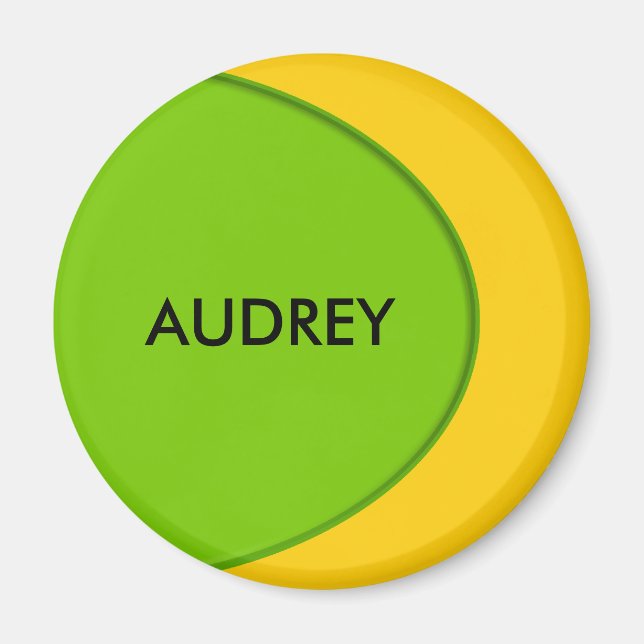 Imán BOTÓN OVAL - verde primavera + tu texto e ideas (Frente)