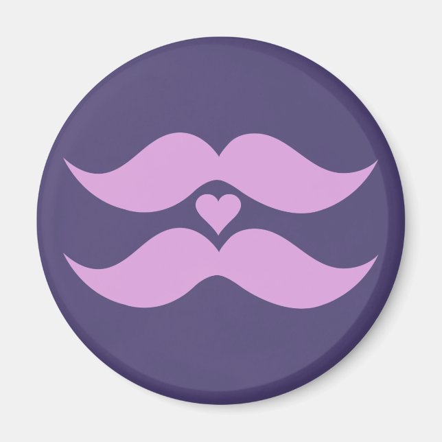 Imán botón personalizado de bigotes rosados (Frente)