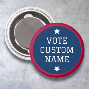 Imán Botón Votar Magnet Personalizado Elección Nombre d
