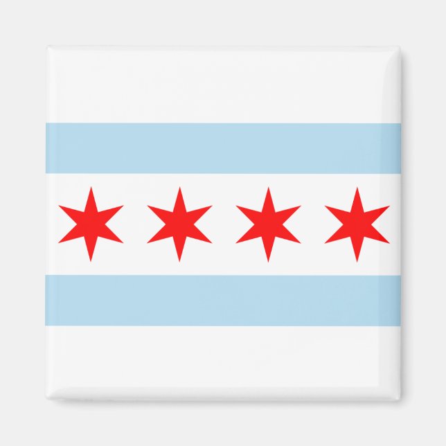 Imán Botones de la bandera de Chicago (Frente)